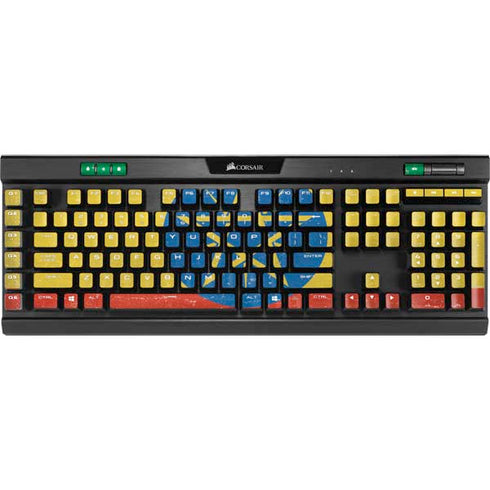 Ethiopia Flag Distressed K95 RGB PLATINUM Mechanical Gaming Keyboard Skin